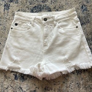 White cut off shorts